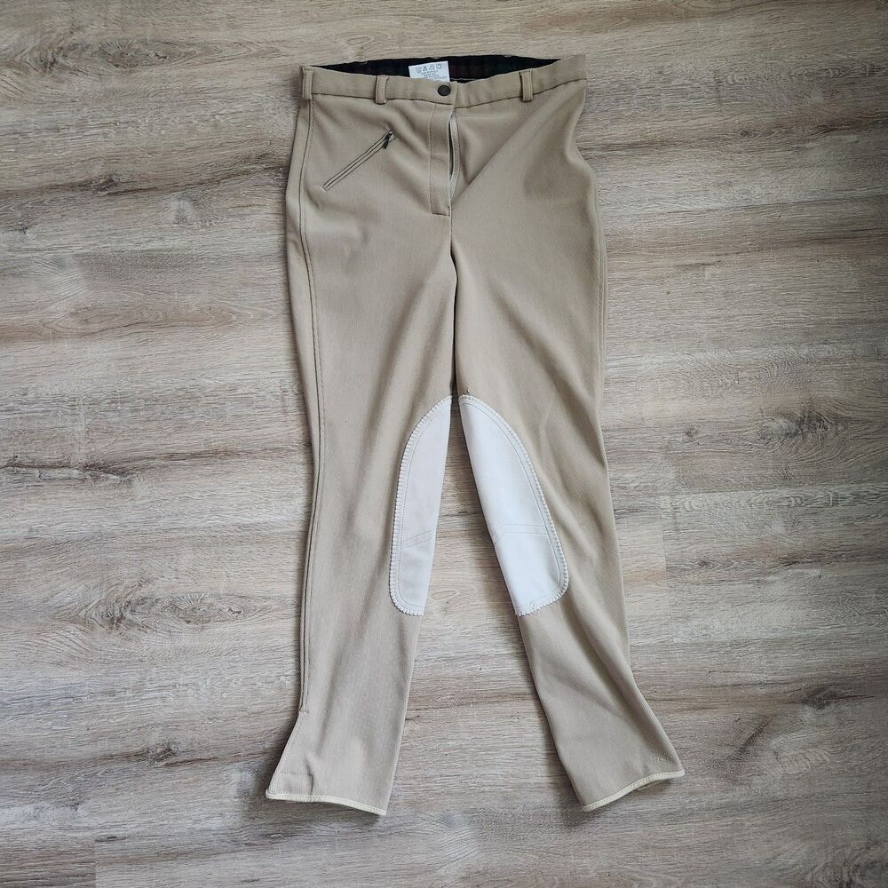 TuffRider Breeches Womens 29x26 Tan Knee Patch Riding Pants Equestrian